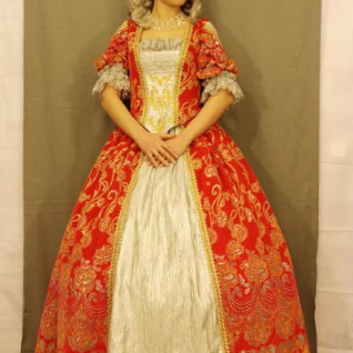 Женское историческое платье в стиле Барокко (Красное)