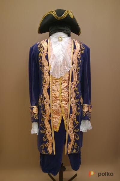 Возьмите Мужской исторический костюм барокко из синего бархата с золотой аппликацией напрокат (Фото 2) в Санкт-Петербурге