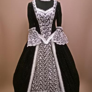 Женское платье в стиле барокко (Чёрное)