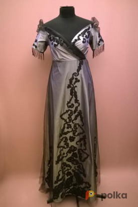 Возьмите  Женское историческое платье в стиле модерн, стальное напрокат (Фото 1) в Санкт-Петербурге