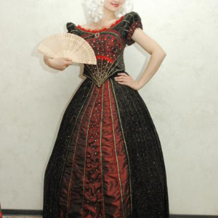  Женское историческое платье в стиле Барокко (Чёрное)