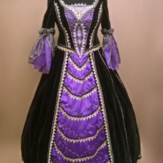 Женское платье в стиле барокко (Тёмно-фиолетовое)