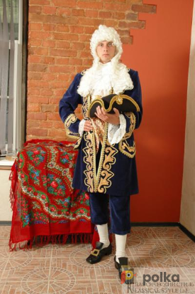 Возьмите Мужской исторический костюм в стиле барокко (Синий) напрокат (Фото 1) в Санкт-Петербурге