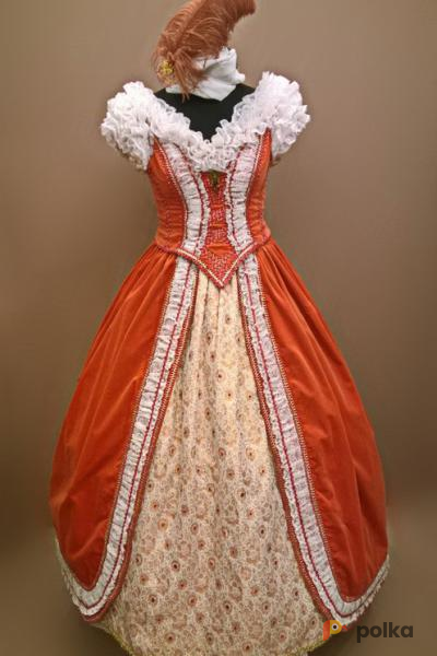 Возьмите Женское платье в стиле барокко (Оранжевое) напрокат (Фото 2) в Санкт-Петербурге