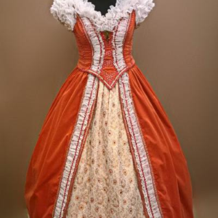 Женское платье в стиле барокко (Оранжевое)