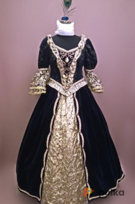 Возьмите Женское платье в стиле барокко (Тёмно-синее) напрокат (Фото 1) в Санкт-Петербурге