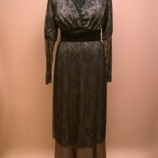 Женское историческое платье в стиле модерн (Тёмно-бежевое)