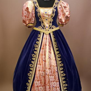 Женское платье в стиле барокко (Синее)