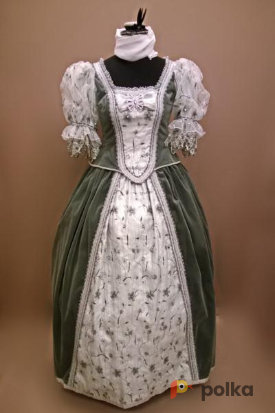 Возьмите Женское платье в стиле барокко с бисером (Серое) напрокат (Фото 1) в Санкт-Петербурге
