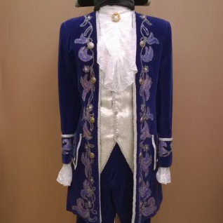Мужской исторический костюм барокко сапфировый