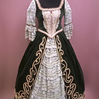 Женское платье в стиле барокко (Болотное)