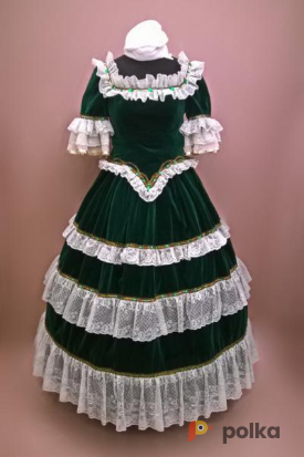 Возьмите Женское платье в стиле барокко, Чистый изумруд напрокат (Фото 1) в Санкт-Петербурге