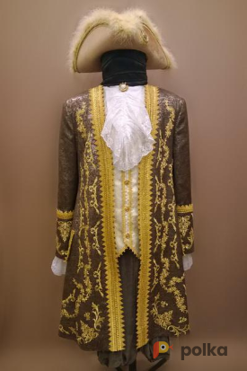 Возьмите Мужской исторический костюм барокко, коричневая парча с золотой аппликацией напрокат (Фото 1) в Санкт-Петербурге