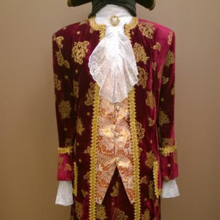 Мужской исторический костюм барокко (Красный с золотым напылением)