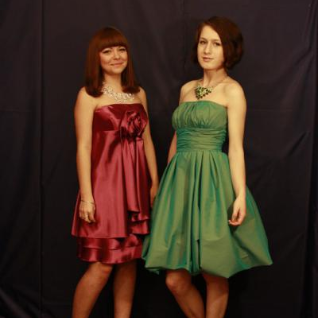 Коктейльные платья (зелёное и красное)