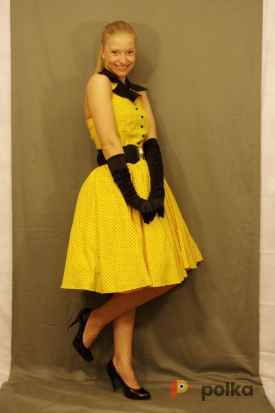 Возьмите Жёлтое платье стиляги в горошек напрокат (Фото 1) в Санкт-Петербурге