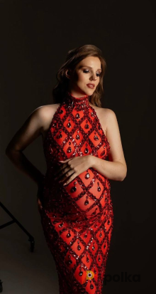 Возьмите Красное платье с кристаллами в аренду напрокат (Фото 2) в Москве