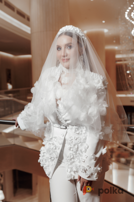 Возьмите Свадебная фата с цветами из шелка  напрокат (Фото 1) в Москве