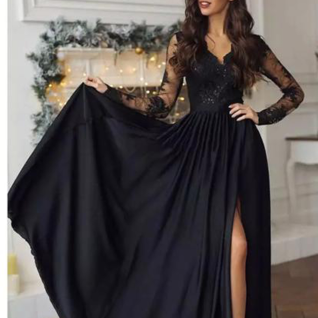Вечернее чёрное платье р.40-42