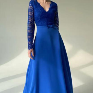 Вечернее синее платье р.52-54