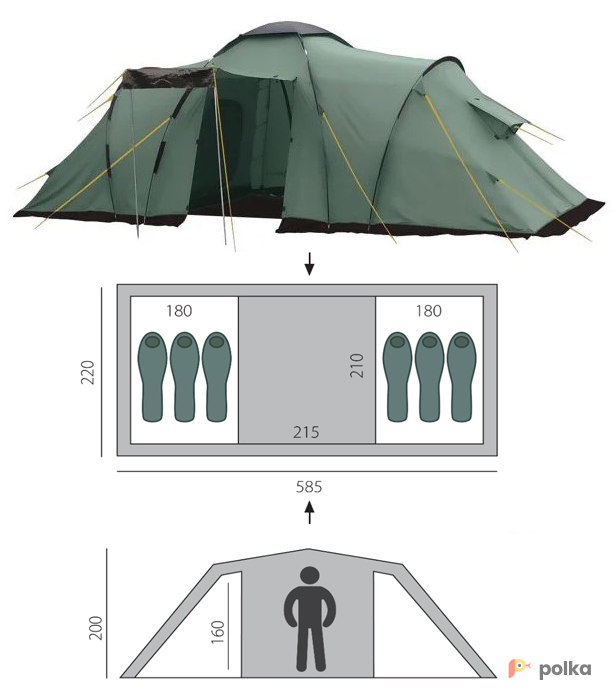 Возьмите Прокат 6-местной двухкомнатной палатки Btrace Ruswell 6 напрокат (Фото 2) в Москве