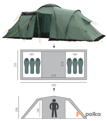 Возьмите Прокат 6-местной двухкомнатной палатки Btrace Ruswell 6 напрокат (Фото 1) в Москве
