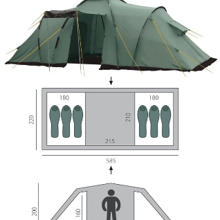 Прокат 6-местной двухкомнатной палатки Btrace Ruswell 6