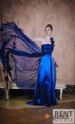 Возьмите Синее вечернее платье, размер 44-46 напрокат (Фото 1) в Москве