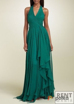 Возьмите Платье BCBGMAXAZRIA Green Formal Dress Silk Ruched напрокат (Фото 3) в Москве