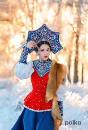 Возьмите Кокошник синий большой напрокат (Фото 1) В Нижнем Новгороде