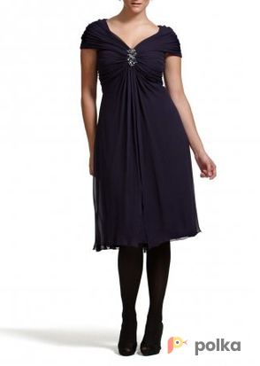 Возьмите Платье Tadashi Shoji Purple Cocktail Dress Brosh Front напрокат (Фото 1) в Москве