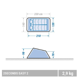 Автоматическая двухместная палатка Quechua 2Seconds Easy 2