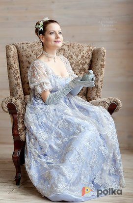 Возьмите Платье "Жемчуг" в стиле ампир начала 19 века,  кружевное, размер 44-46 напрокат (Фото 2) в Москве