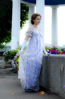 Возьмите Платье "Жемчуг" в стиле ампир начала 19 века,  кружевное, размер 44-46 напрокат (Фото 2) в Москве