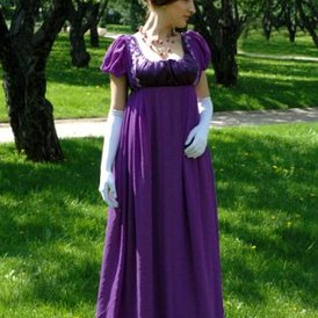Фиолетовое платье в стиле ампир "Сирень", размер 44-46