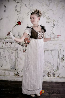 Возьмите Историческое бальное платье "Дасси" в стиле начала 19 века, размер 44-46  напрокат (Фото 2) в Москве