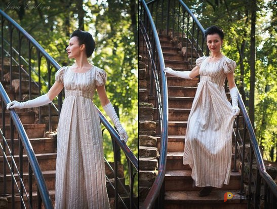 Возьмите Изящное бальное платье в стиле ампир "Сессилия", размер 44-46 напрокат (Фото 2) в Москве