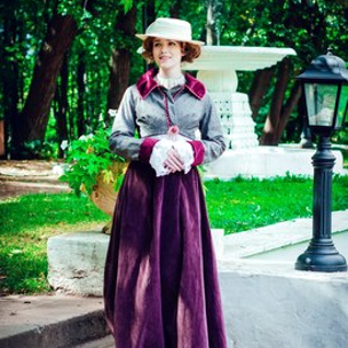 Теплое историческое прогулочное платье для фотоссесии, размер 44-48