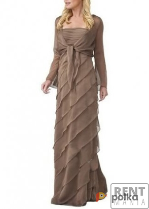 Возьмите Платье вечернее Shutter Pleat Dress Caramel P 44 размер  напрокат (Фото 2) в Москве