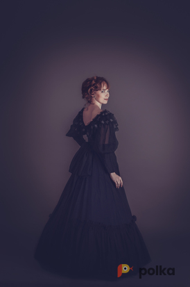 Возьмите Винтажное черное пышное платье "гертруда", размер 44-46 напрокат (Фото 2) в Москве
