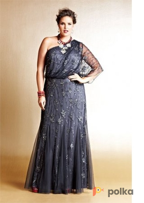 Возьмите Вечернее платье Adrianna Papell Smokey Tulle Gown+ напрокат (Фото 2) в Москве