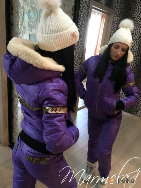 Возьмите Женский спортивный костюм теплый лыжный зимний фиолетовый сиреневый куртка брюки напрокат (Фото 2) в Москве