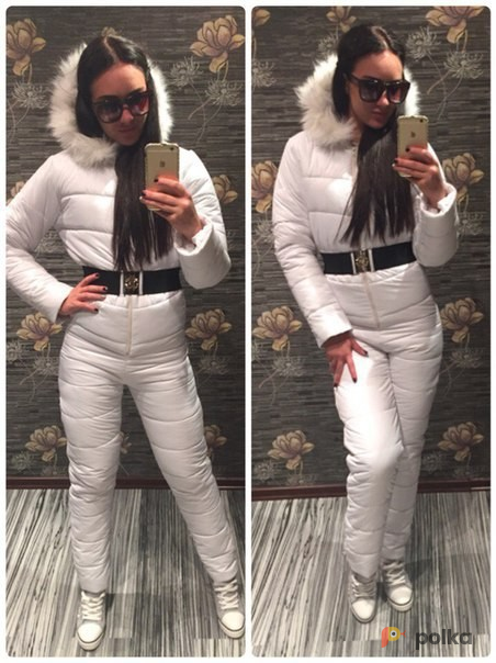 Возьмите Комбинезон женский лыжный теплый зимний белый спортивный напрокат (Фото 1) в Москве