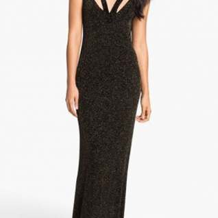 Платье ABS by Allen Schwartz Black Metallik Salon Evening Dress Размеры 46, 44, 42