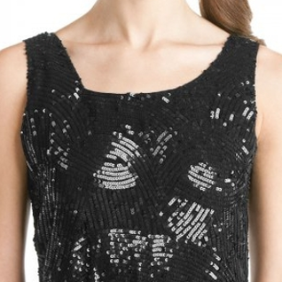 Платье ABS by Allen Schwartz Black Sequin Long Gown Размеры 42, 44
