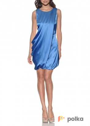 Возьмите Платье ABS by Allen Schwartz Blue Bubble Dress Satin Размер 44 напрокат (Фото 2) в Москве