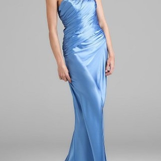 Платье ABS by Allen Schwartz Blue Ruched Side Gown Размеры 40, 46