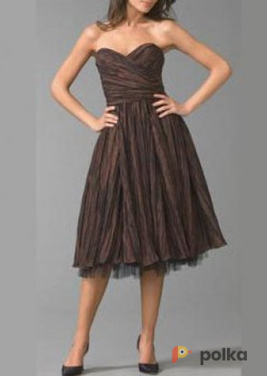 Возьмите Платье ABS by Allen Schwartz Espresso Taffeta Sweatheard Dress Размер 42 напрокат (Фото 2) в Москве