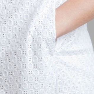 Платье ABS by Allen Schwartz Eyelet White Neck Short Dress Размер 44
