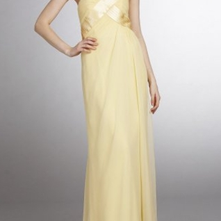 Платье ABS by Allen Schwartz Pale lime Rouched Gown Размер 44